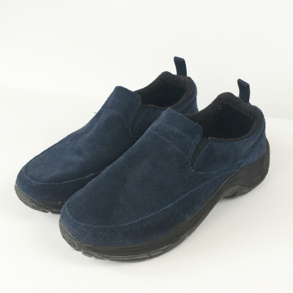 L L Bean Shoes Llbean Comfort Mocs Blue Suede Slip Ons 8 Poshmark
